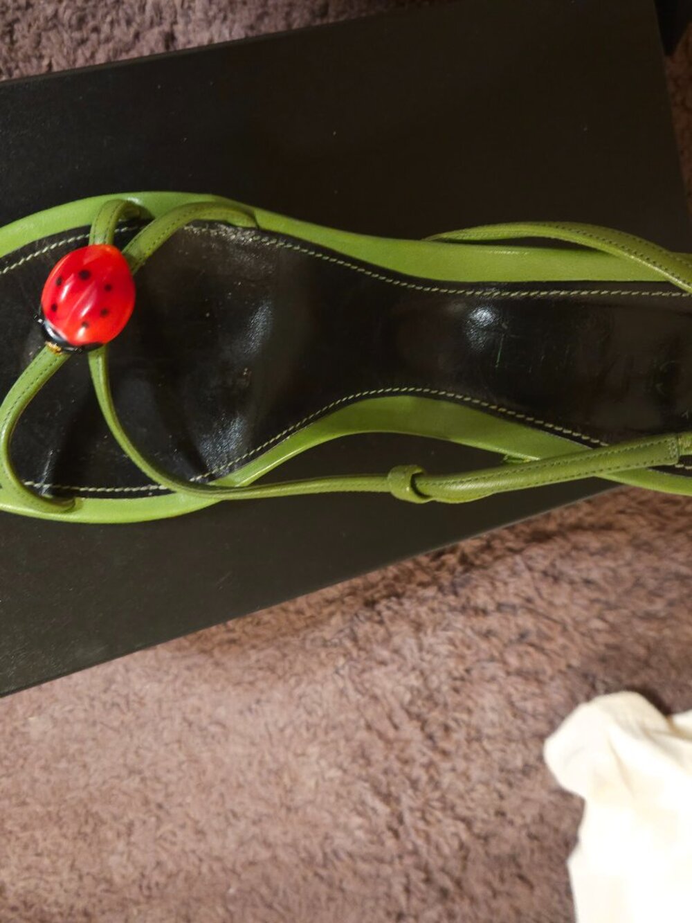 Chanel Green Ladybug Sandals 🐞